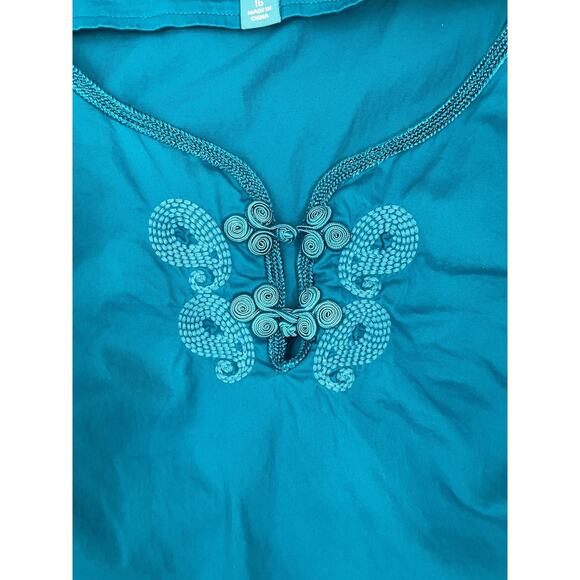 Calypso St. Barth For Target Shift Dress Size 16 Turquoise Cotton Spring - Picture 3 of 6